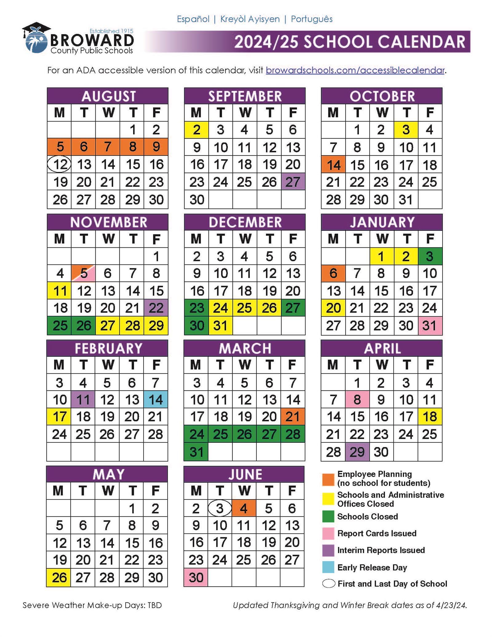  School Calendar 24-25